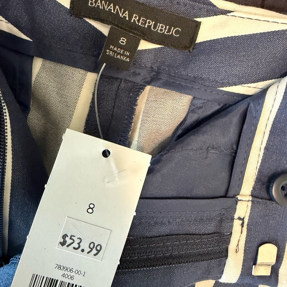 Banana Republic Navy Chinos with White Trim